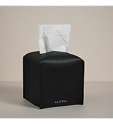 OLETHA Aesthetic Tissues Cube Box Cover, Square Tissue Box Holder, Black