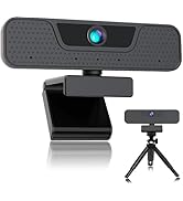 Akyta 4K Webcam with 4 Noise-Canceling Microphones-Privacy Cover-Tripod, AutoFocus Computer Web C...