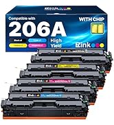 E-Z Ink Compatible 206A (with Chip) Replacement for HP 206A Toner Cartridges 4 Pack 206X to Use w...