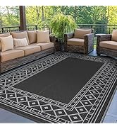 GENIMO Outdoor Rug 5'x8' Waterproof for Patio Decor, Reversible Outdoor Plastic Straw Rug Carpet,...
