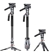 SmallRig 175cm / 68.9" Carbon Fiber Video Monopod for Camera, Compact Camera Monopod with One-But...