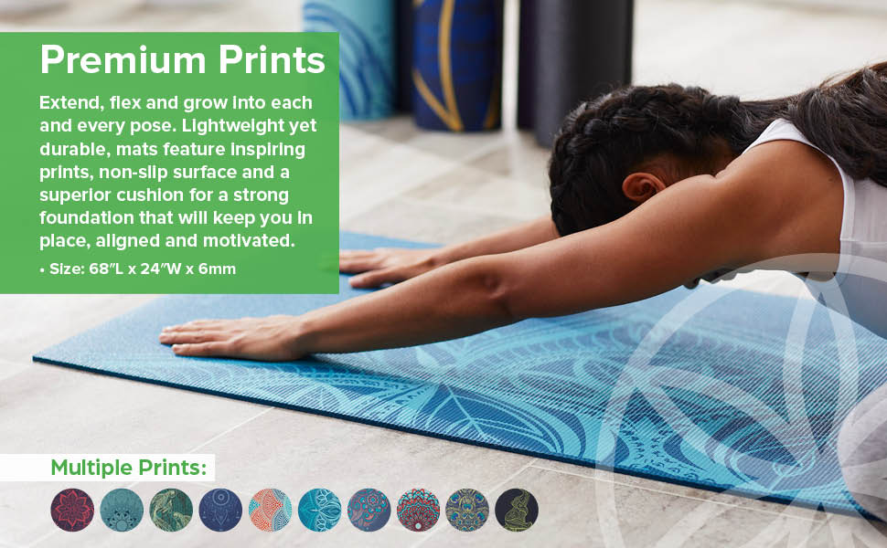 Gaiam Yoga Mat - 6mm Premium Print