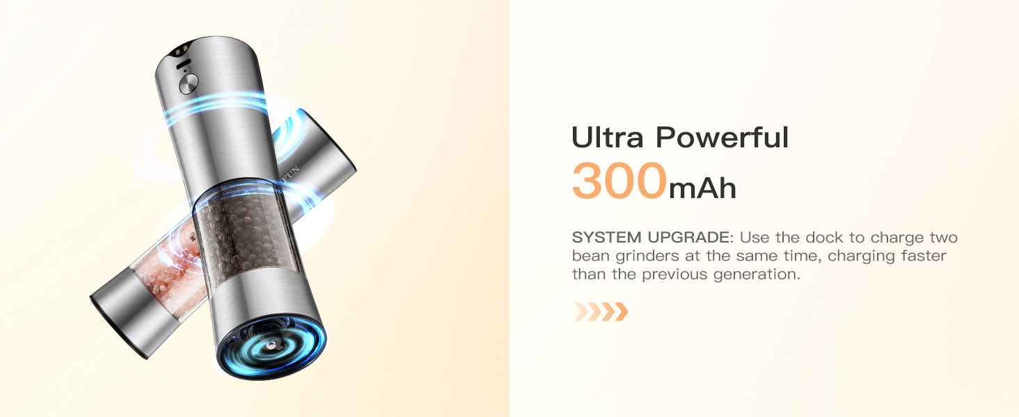 rechargeable salt and pepper grinder set