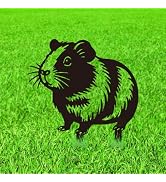 WADORN Guinea Pig Metal Memorial Plaques Stake, Hamster Guinea Pig Metal Pet Grave Marker Black W...