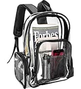 ProCase Heavy Duty Clear Backpack, See Through Backpacks Transparent Clear Large Bookbag for Scho...
