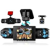 Orderich 4 Channel 360° Dash Cam Front and Rear Inside Left Right, Dash Camera for Cars, Built-in...
