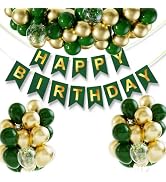 Green Gold Birthday Party Decorations 100pcs Hunter Gold Green Balloons Garland Arch Kit Pre-Stru...