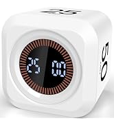 Pomodoro Timer Cube with Silicone Case 5/10/25/50 min, Vibrate&Sound Alarm | White, Desk Producti...