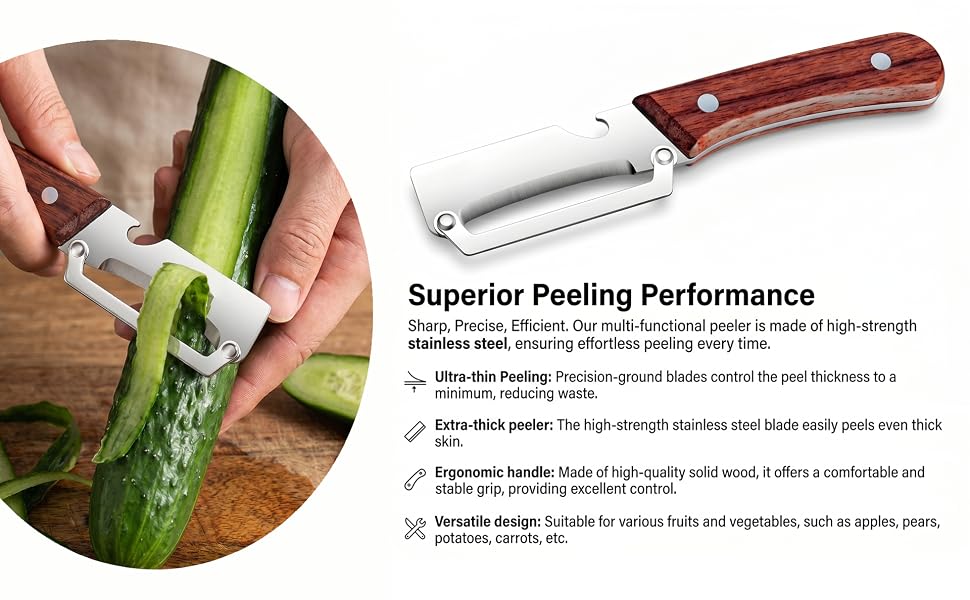 zero snag wooden kitchen tool potato peeler