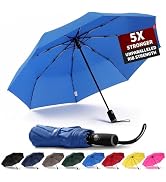 Anntrue Windproof Travel Umbrella, Auto Open Close Lightweight Compact Portable Backpack Folding ...