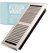 Home Intuition Floor Vent Covers - Floor Register 2x10 Inch - Satin Nickel Contemporary Metal Air...