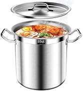 Large Stock Pot-35QT Stainless Steel Stockpot with Lid, Cooking Soup Stew Canning Cooking Pots, C...