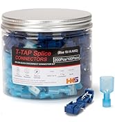 HKS 200PCS/100 Pairs T-TAP Wire Connector Quick Splice Disconnect Blue AWG 18-14 - Self-Stripping...