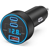 USB C Car Charger, 3-Port 130W Type C Super Fast Charging Car Phone Charger Adapter Accessories w...
