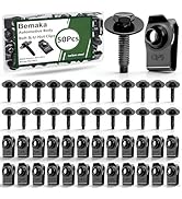Bemaka 50Pcs M6-1.0 Automotive Body Bolt & U-Nut Clips Kit, Multipurpose Fender Bolts Body Fasten...