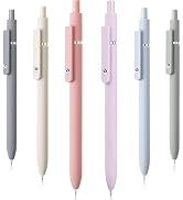 MIUTME 6Pcs Gel Pens, Retractable 0.5mm Gel Pens Black Ink Pens Fine Point Smooth Writing Pens, A...