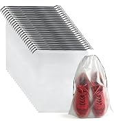 26 Pcs Shoe Bags for Travel,PLULON Clear Drawstring Travel Shoe Bags for Packing Waterproof Dustp...