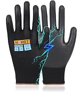 HPHST PU Coated Safety Work Gloves, 12 Pairs Work Gloves Mechanic Working Seamless Knit Glove wit...