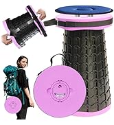 Upgraded XXL Collapsible Stool with Cushion,19.7"H-11.8"D Telescoping Folding Stool for Adults,Mo...
