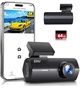 GKU 4K Dash Cam,Dash Cam Front with UHD 2160P, DashCam Built-in WiFi, 24H Parking Monitor,Night V...