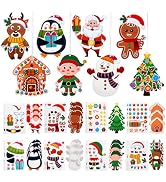 Naler 24 Pack Christmas Ornament Crafts - Make Your Own Ornament Kit with Christmas Craft Sticker...