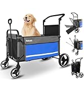 Petbobi Pet Stroller for Large Dogs - Pullable All Terrain Wagon Cart, Folding Dog Stroller, One-...