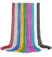 SHAOQINLIN 30 PCS Mardi Gras Beads Necklaces, 10 Colors 33 Inch Colorful Bead Necklaces Bulk Roun...