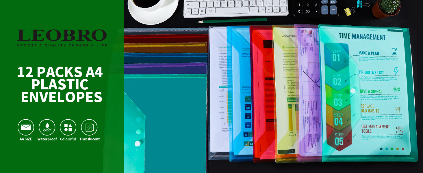 12 Pack PLASTIC ENVELOPES