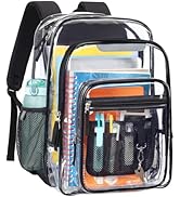 PACKISM Clear Backpack for School - 18 Inch Extra Large Heavy Duty Clear Bookbag with Reflective ...