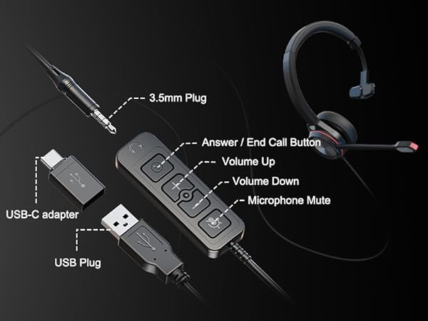wired headset with microphone