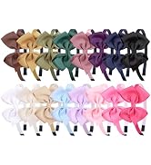 XIMA 16Piece Headband with Bow for Toddlers Teens, 16 Colors Grosgrain Ribbon Bows Hair Bands for...
