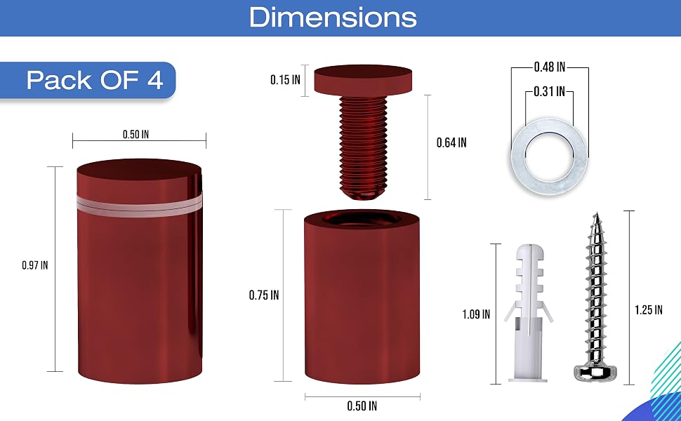 standoffs screws stand off screw kit glass whiteboard mounting hardware wall mount spacers