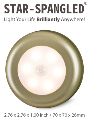 LED Motion Sensor Lights, Stick on Lights, Puck Lights, Closet Lights,Night Lights, STAR-SPANGLED