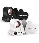 JARLINK 2 Pack 30X 60X Illuminated Jewelers Loupe Magnifier, Foldable Jewelry Magnifier with Brig...
