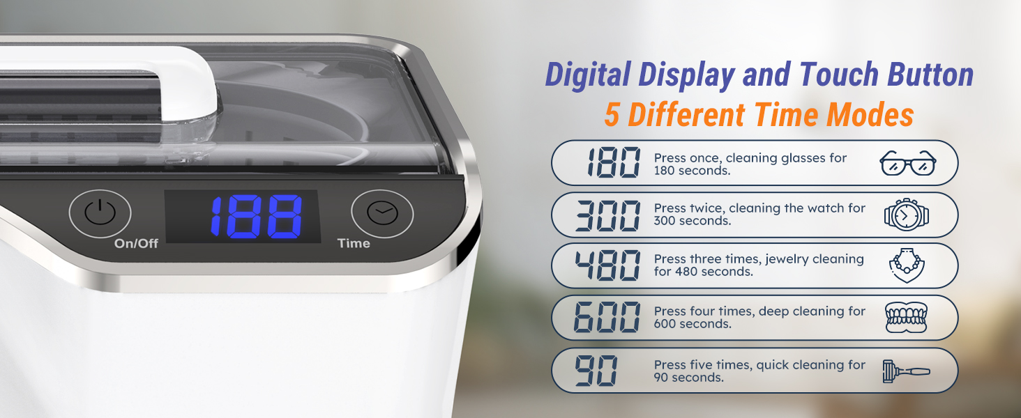 Digital Display, Touch Button and 5 Different Time Modes
