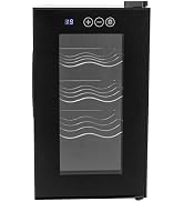 Akynjtbca 23L Freestanding Wine Fridge, 8-Bottle Thermoelectric Cooler with Digital Thermostat (4...