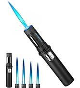 Torch Lighter and Permanent Lighter – Refillable Windproof Butane Torch with Adjustable Jet Flame...