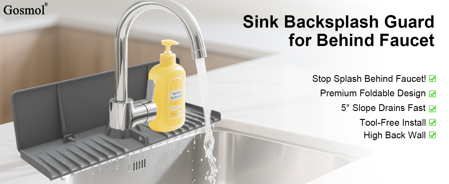 sink backsplash guard for behind faucet