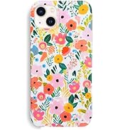 J.west iPhone 13 Case 6.1, Soft Shockproof Cute Floral Phone Protective Cover for Women, Garden F...