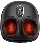 OLIXIS Foot Massager Machine with Heat, Shiatsu Deep Kneading Feet Massager with Air Compression,...