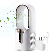 KONSIDEN Desk Fan Bladeless, 11.8 Inch Office Fan Small, Quiet, 3 Speed Adjustment, Touch Control...
