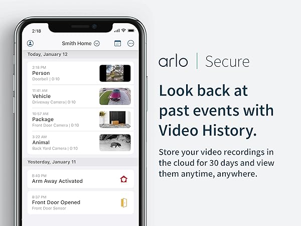 Arlo Secure - Video History