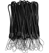 AMUU 50 Pack Wrist lanyards Short Black Hand Wrist Lightweight Lanyard Strap String for USB Keys ...