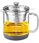 gegewawa Glass Bacon Grease Container, 40oz/1.2L Bacon Grease Saver with Strainer & Lid, Oil Stor...