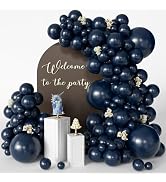 CVPARTYON Navy Blue Balloons 125 PCS Different Sizes 18 12 10 5 Inch Dark Blue Balloon Arch Kit G...