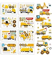 Ozepao 24 Sheets Construction Truck Stickers for Kids, Make Your Own Construction Vehicles, Car P...