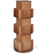Natheeph Rotating Display Stand Greeting Card Display Wooden Display Rack with Two Card Sticker f...