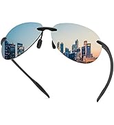 MIRYEA Rimless Polarized Sport Sunglasses for Men Women UV400 Protection Driving Fishing Cycling ...