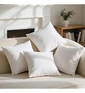 Phantoscope 100% Virgin Fiber Pillow Inserts, Premium Microfine Fiber Square Hypoallergenic Throw...