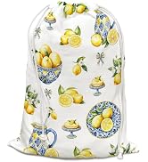 DSHFG Lemon Drawstring Gift Bags for Party, Summer Fruit Baby Shower Canvas Drawstring Gift Bags,...